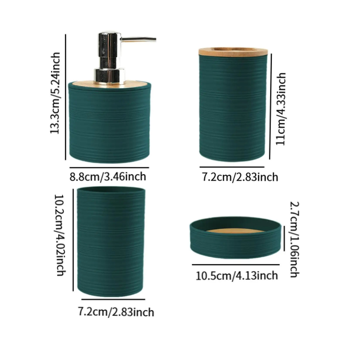 Bathroom Accessories Set, 4 or 5 Piece Countertop Vanity Set