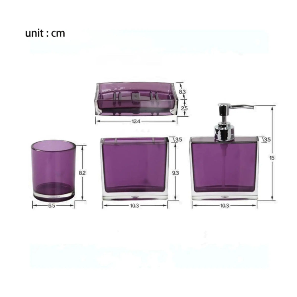 Bathroom Accessories Set, 4 or 5 Piece Countertop Vanity Set