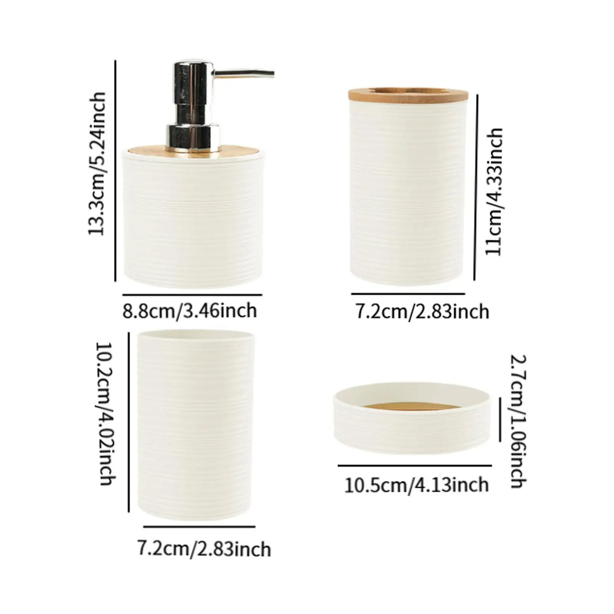 Bathroom Accessories Set, 4 or 5 Piece Countertop Vanity Set