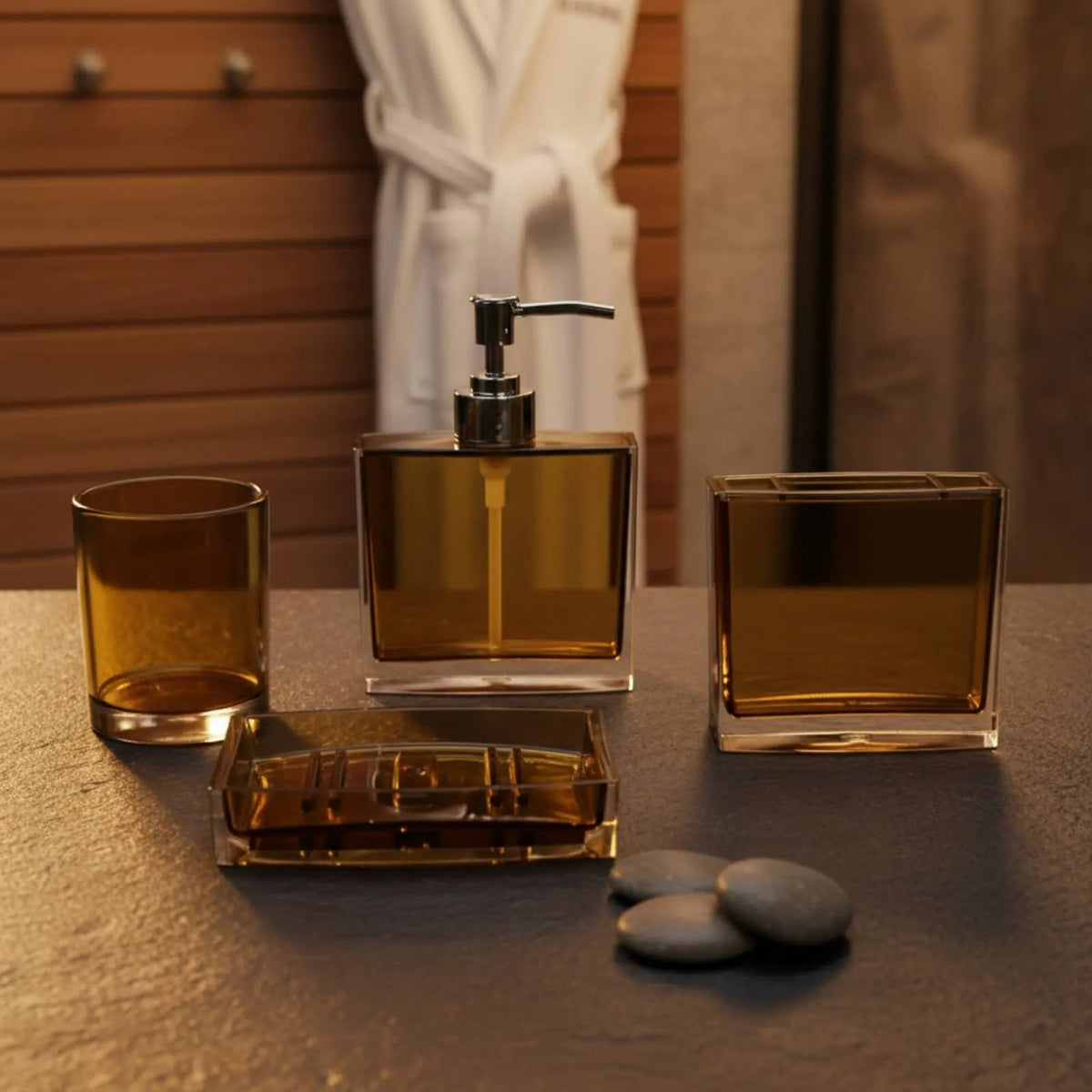 Bathroom Accessories Set, 4 or 5 Piece Countertop Vanity Set