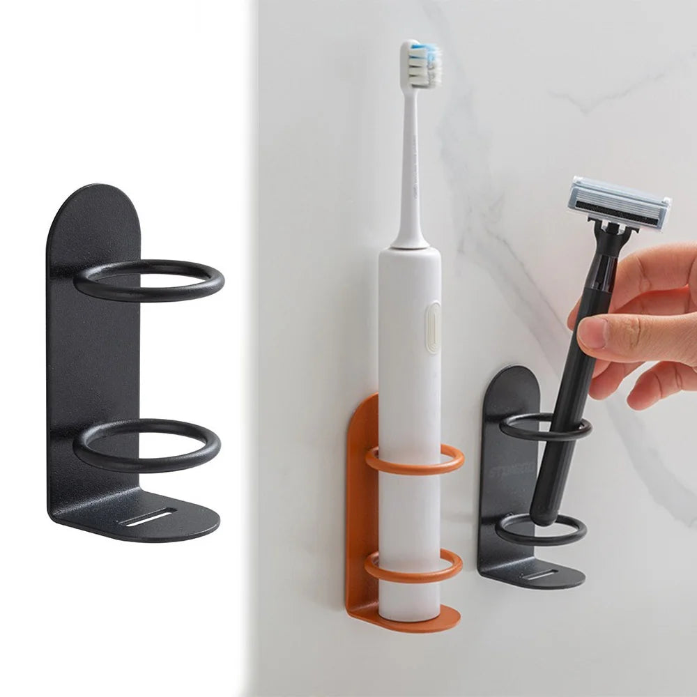 Electric Toothbrush Holder, Wall Mounted Iron Rack with Drain