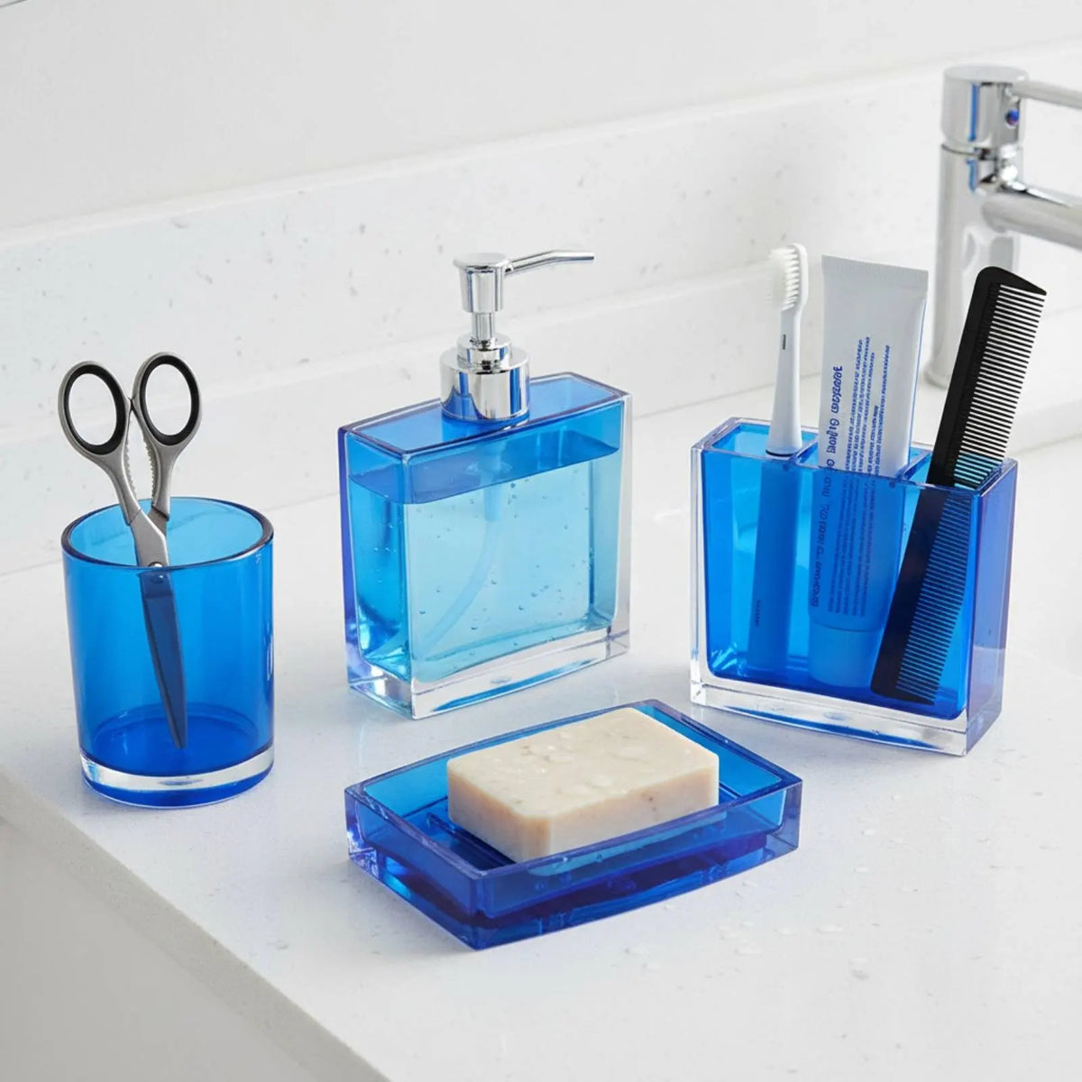 Bathroom Accessories Set, 4 or 5 Piece Countertop Vanity Set