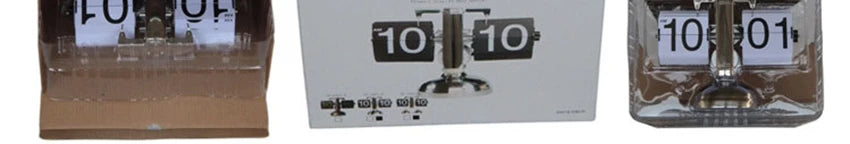 Retro Flip Desk Clock, Mechanical Stainless Steel Table Clock