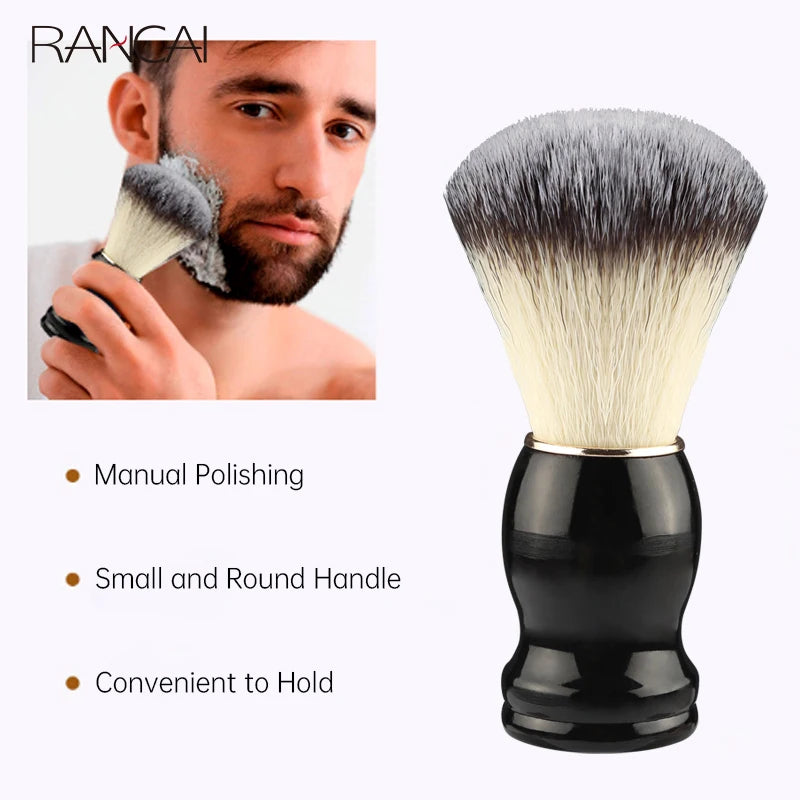 Shaving Brush with Wooden Handle, Dense Bristle Lather Brush