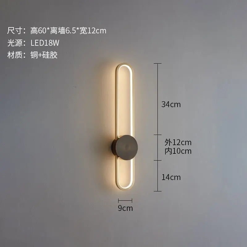 Nordic LED Strip Wall Lamp, Minimalist Up and Down Wall Light