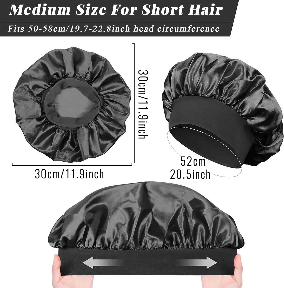 Satin Hair Bonnet for Long Hair, Large Silky Sleep Cap
