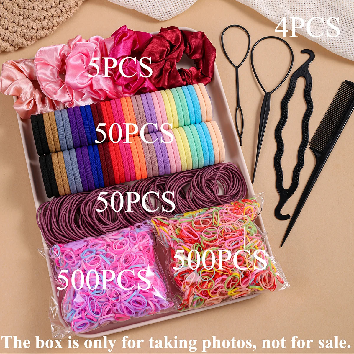 Hair Accessories Set, 1109 Pieces with Scrunchies and Hair Ties