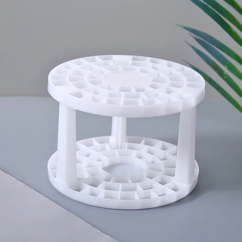 Rotating Makeup Brush Holder, 5 Slot Striped Vanity Organizer