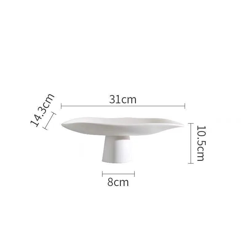 Pedestal Fruit Tray, Modern Resin Footed Dish, White or Black
