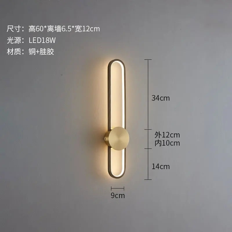 Nordic LED Strip Wall Lamp, Minimalist Up and Down Wall Light