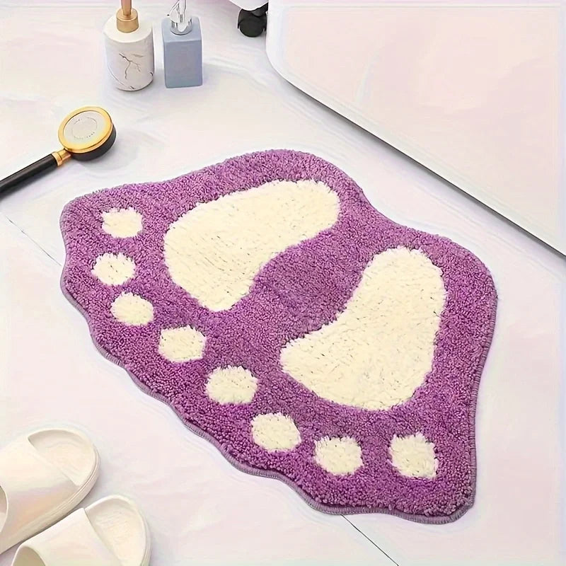 Big Feet Bath Mat, Non-Slip Microfiber Bathroom Rug, 40 x 60 cm