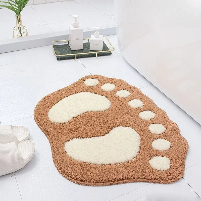 Big Feet Bath Mat, Non-Slip Microfiber Bathroom Rug, 40 x 60 cm