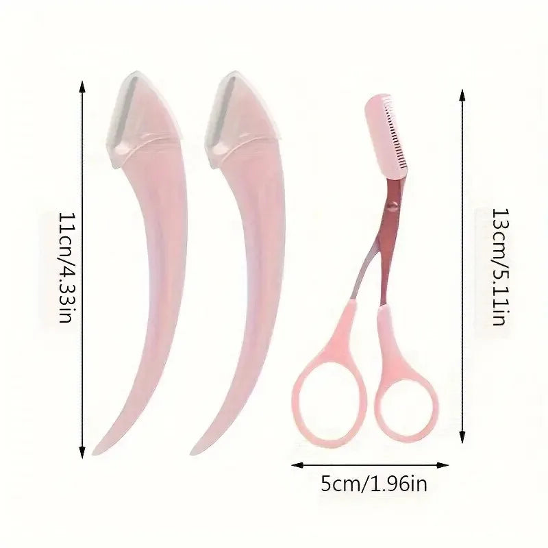 Eyebrow Grooming Set with Razor, Scissors and Comb