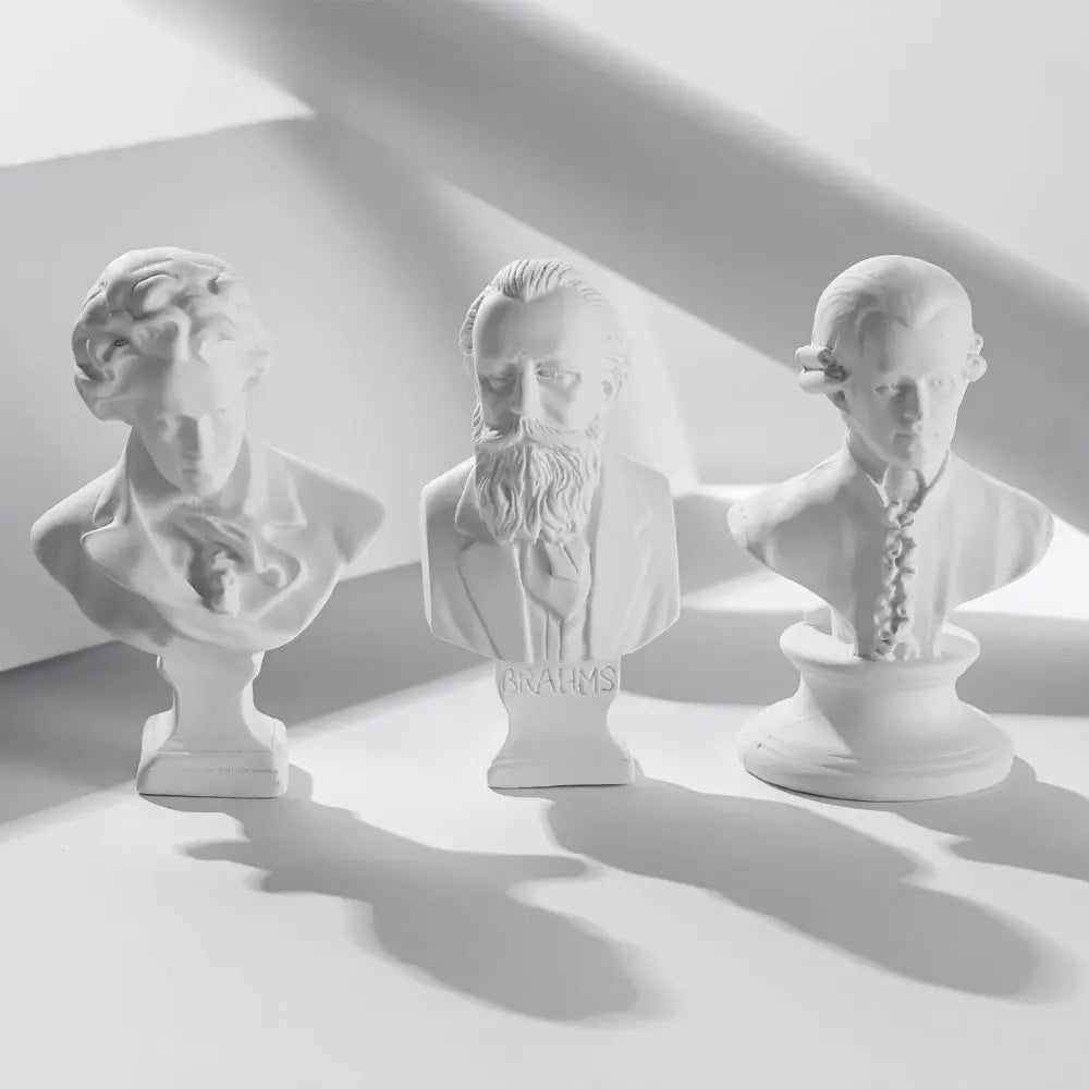 Mini Greek Bust Statue, Plaster Style Resin Figurine