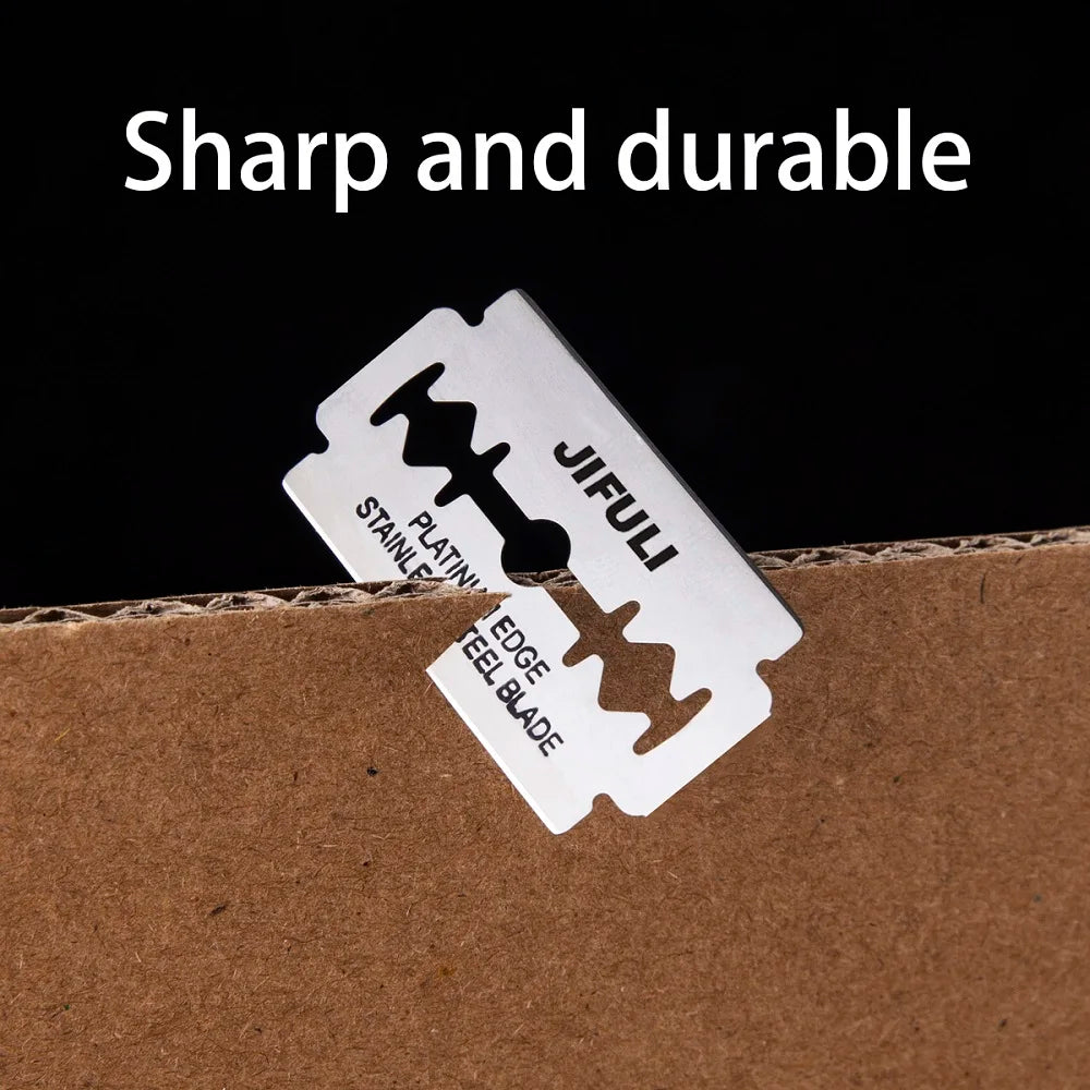 Double-Edge Stainless Steel Safety Razor Blades, 50 Pack