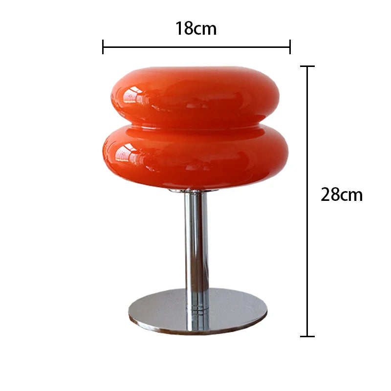 Macaron Glass Table Lamp, Pastel USB Bedside Lamp for Bedroom