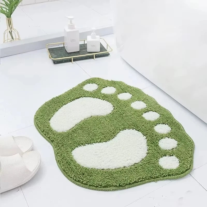 Big Feet Bath Mat, Non-Slip Microfiber Bathroom Rug, 40 x 60 cm