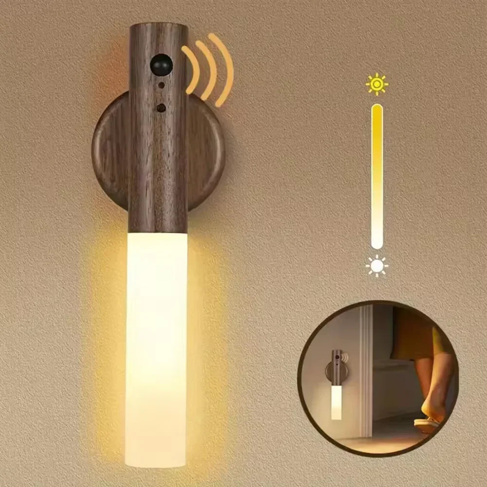 Rechargeable Wooden Magnetic Wall Sconce