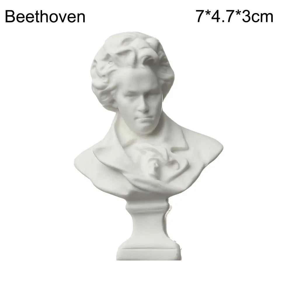 Mini Greek Bust Statue, Plaster Style Resin Figurine