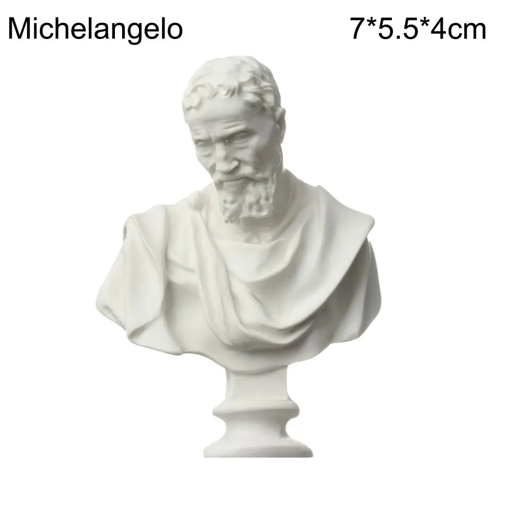 Mini Greek Bust Statue, Plaster Style Resin Figurine