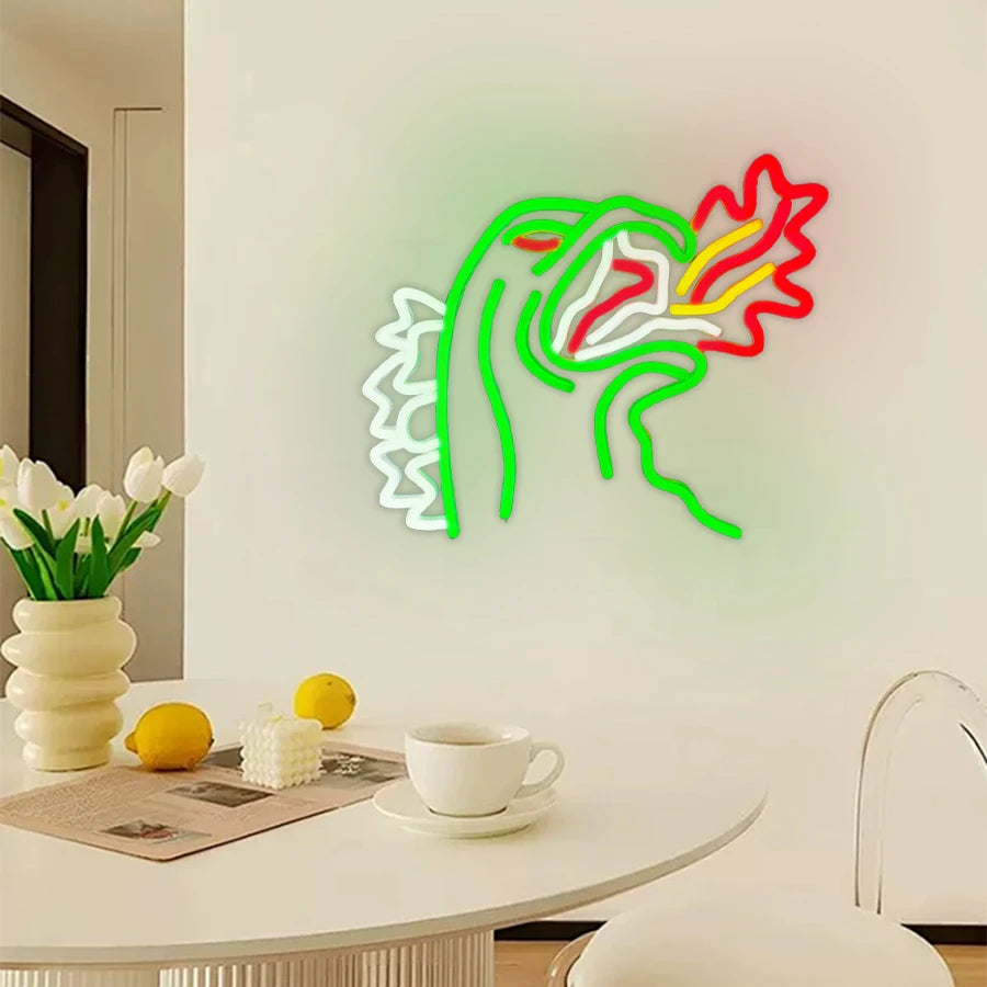 Fire-Breathing Dinosaur LED Neon Sign, Acrylic Game Room Wall Light