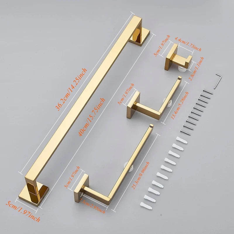 Chrome Stainless Steel Bath Hardware Set