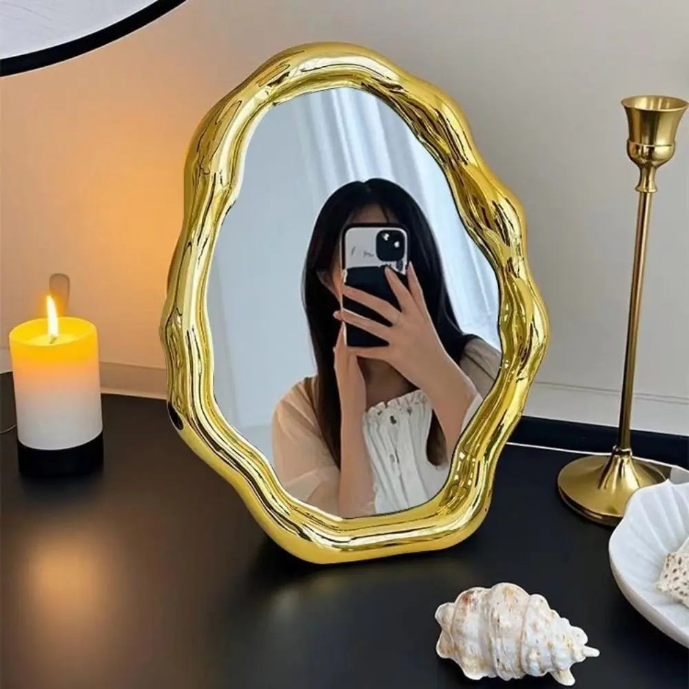 Cloud Wave Folding Desktop Vanity Mirror