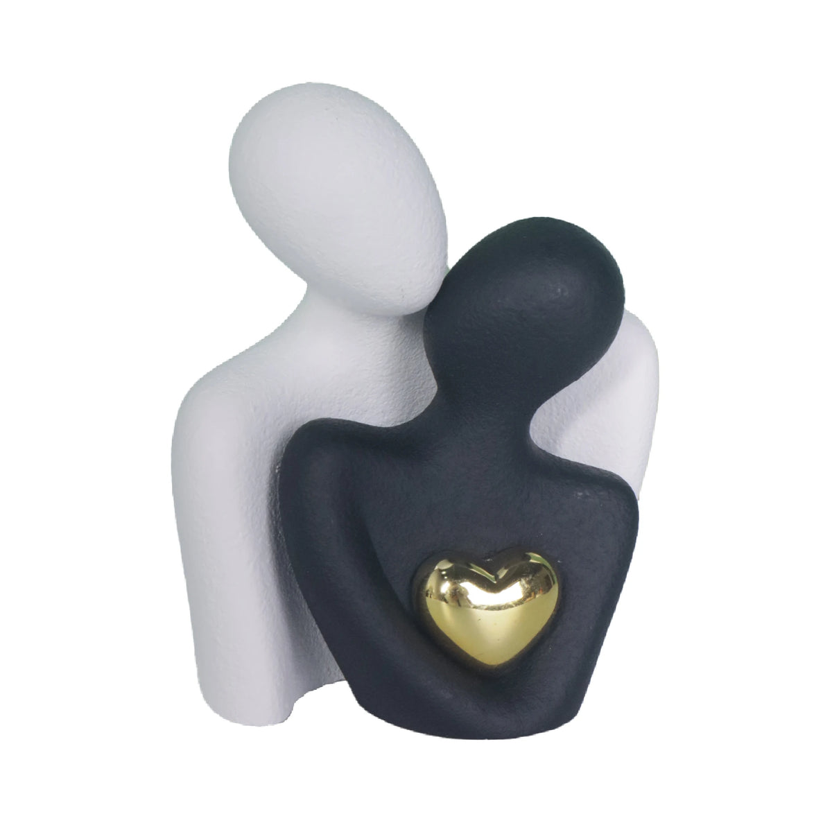 Couple Hugging Heart Sculpture, Modern Resin Love Figurine