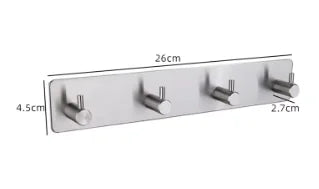 Adhesive Wall Hook, 304 Stainless Steel No Drill Towel Hook