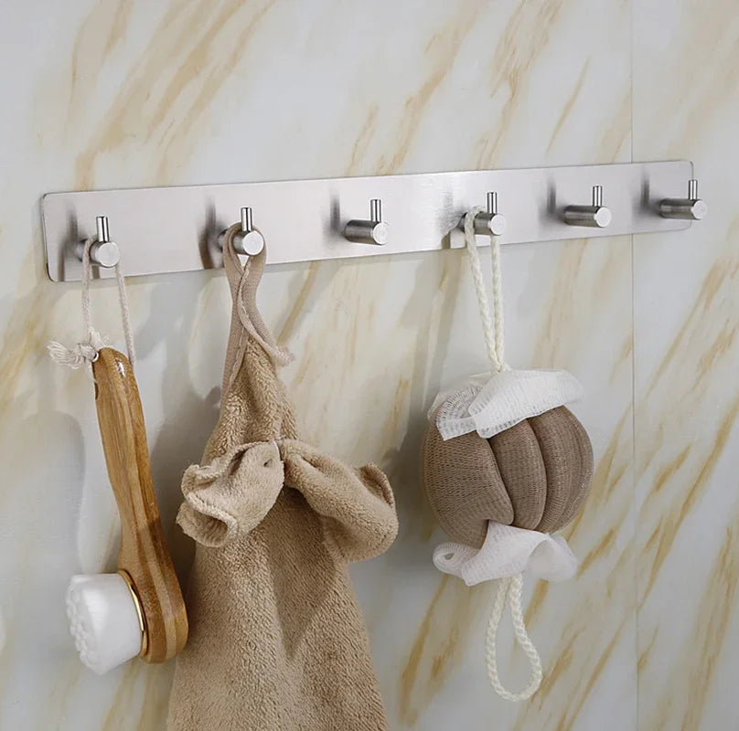 Adhesive Wall Hook, 304 Stainless Steel No Drill Towel Hook