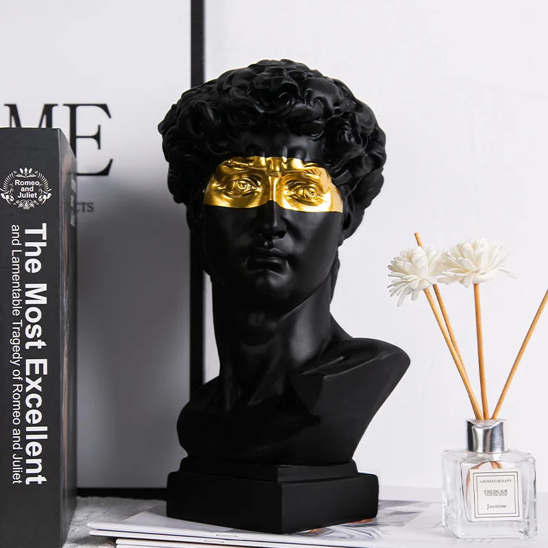 David Head Bust Statue, Resin Renaissance Sculpture Home Decor