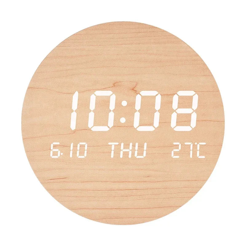LED Digital Wall Clock with Date and Temperature