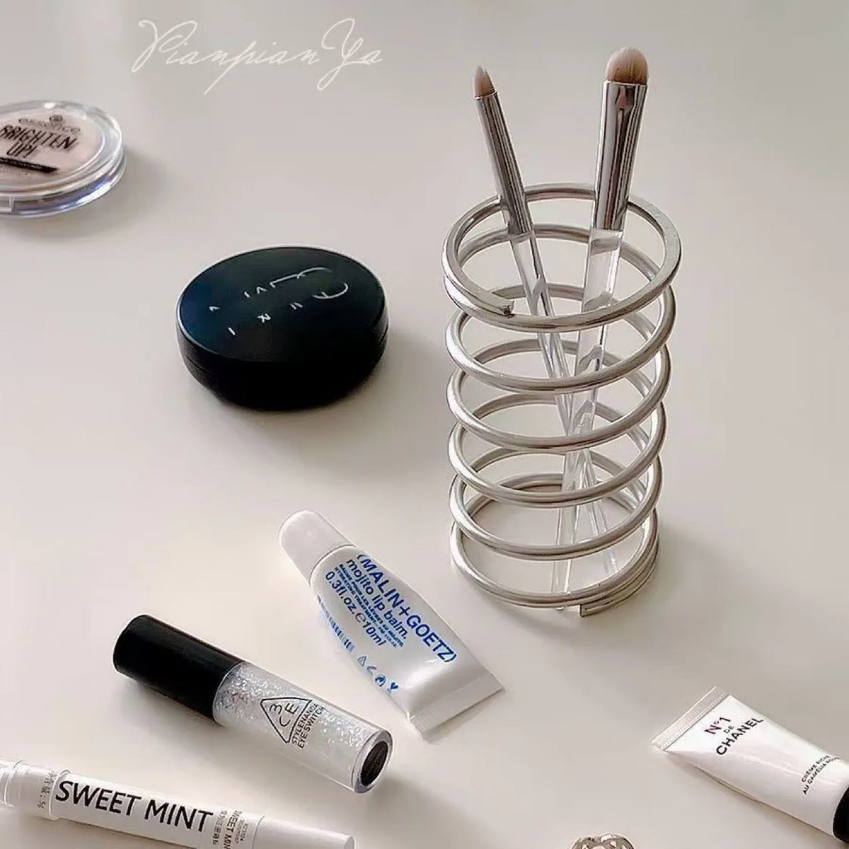 Toothbrush and Toothpaste Holder, Metal Countertop Organizer