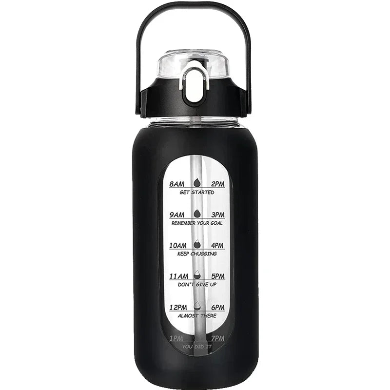 1L Glass Water Bottle with Straw and Sleeve