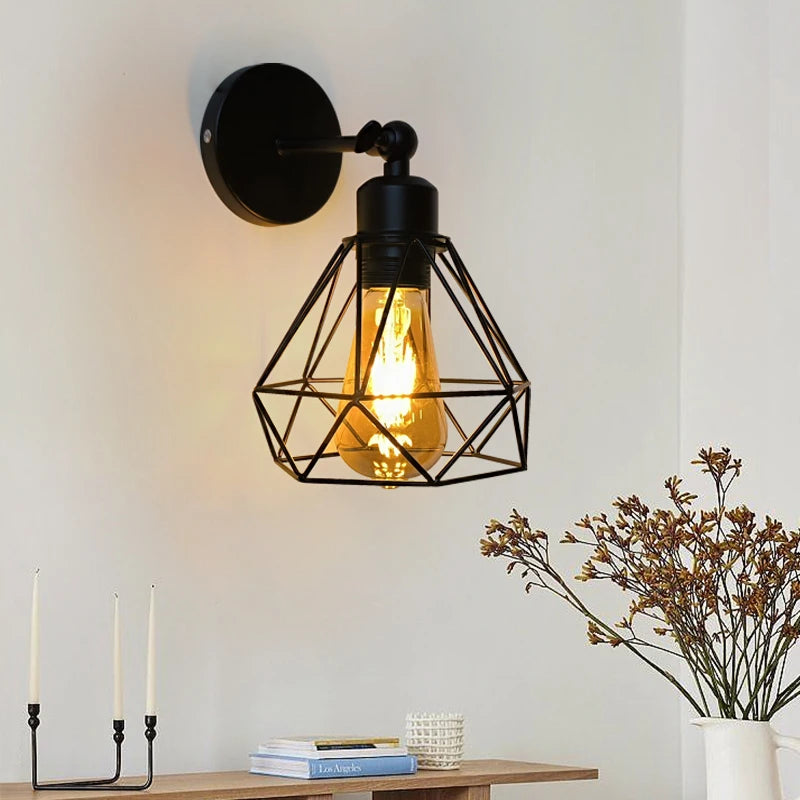 Black Swing Arm Wall Lamp, Iron Bedside Reading Sconce, E27