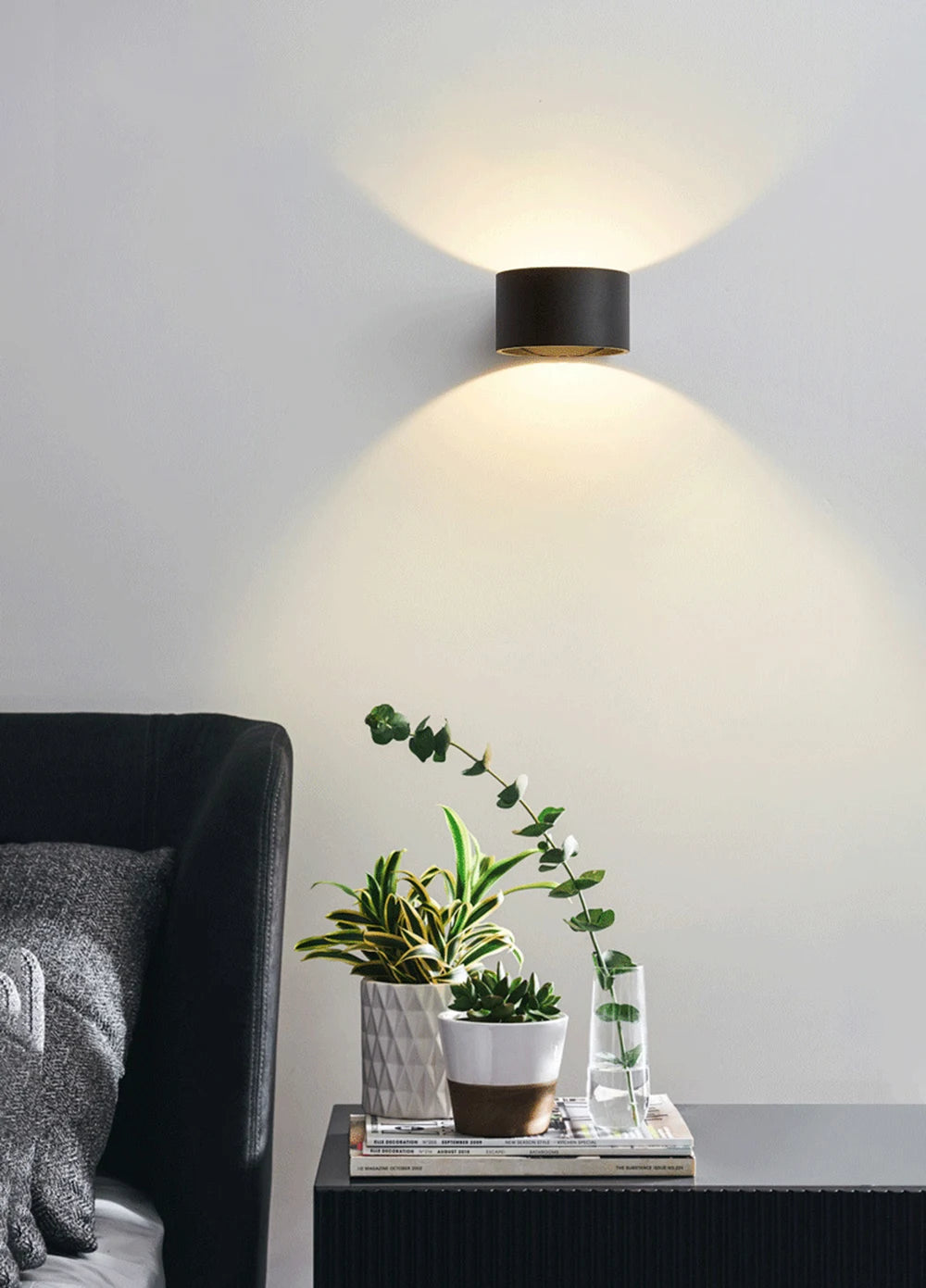 Aluminum Up and Down Wall Lamp, Modern LED Sconce, Black or White
