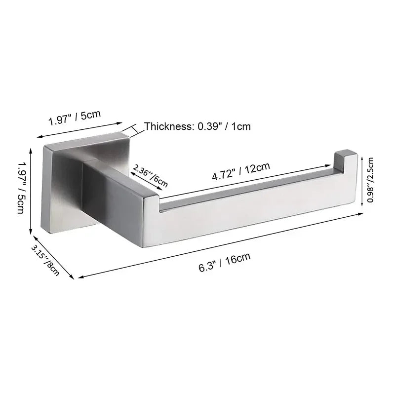 Matte Black Stainless Steel Toilet Paper Holder