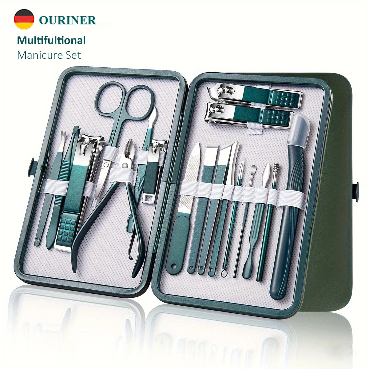 Stainless Steel Manicure Set with Travel Case