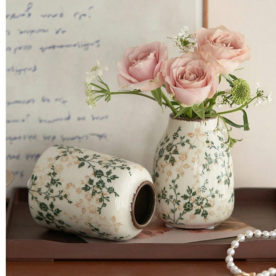 Ice Crackle Ceramic Bud Vase, Handmade Small Flower Vase