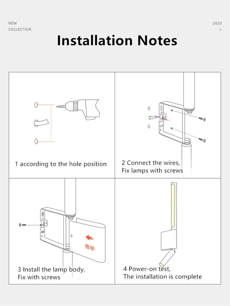 330-Degree Rotating Bedside LED Wall Light