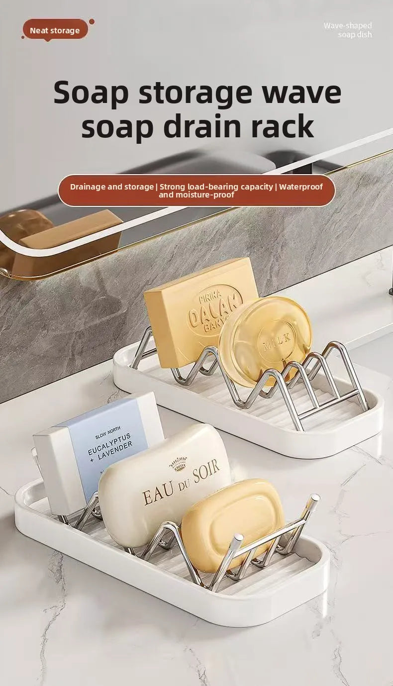 Draining Soap Holder, Countertop Soap Dish for Bathroom