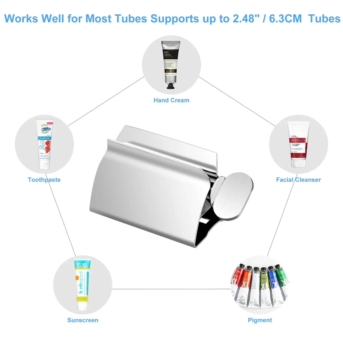 Toothpaste Squeezer, Stainless Steel Tube Roller, 1 to 4 Pack