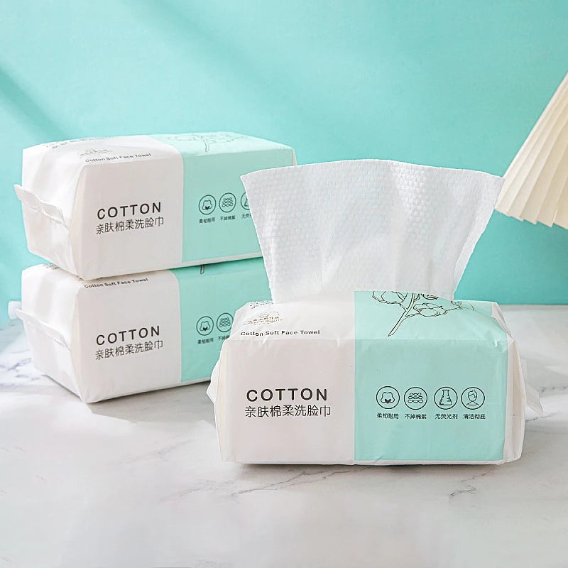 Disposable Cotton Face Towels, 30 to 100 Pack