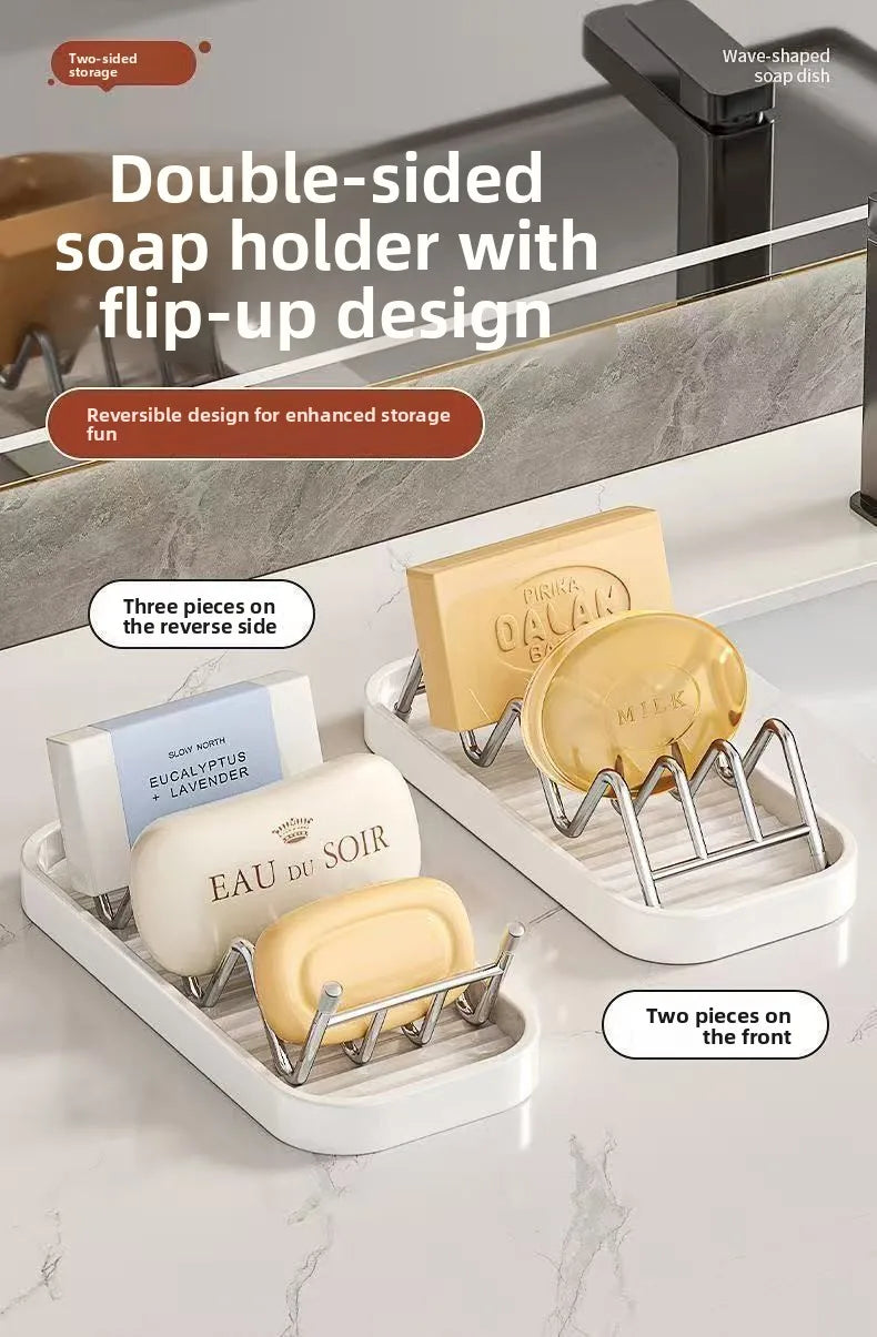 Draining Soap Holder, Countertop Soap Dish for Bathroom
