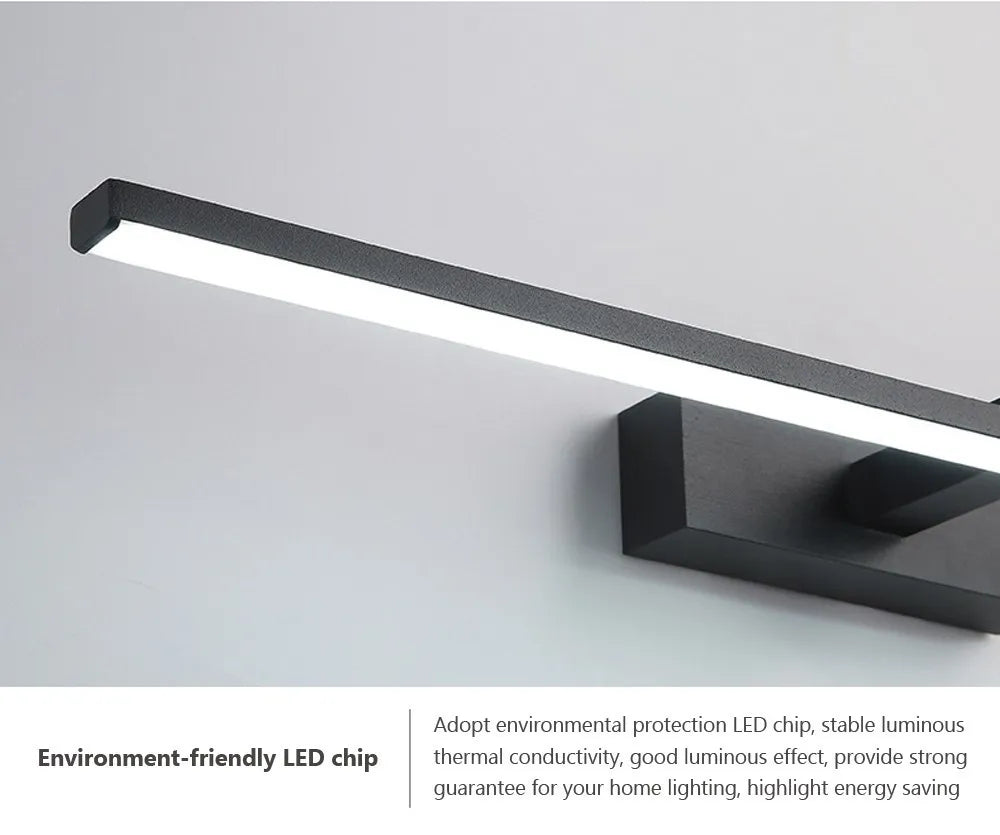LED Mirror Wall Light, Modern Bathroom Vanity Lamp, 40 or 60 cm