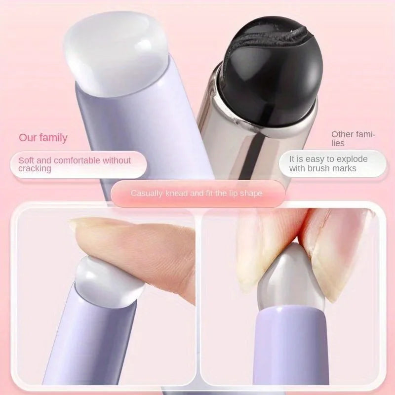 Silicone Lip Brush with Cap, Portable Lipstick Applicator
