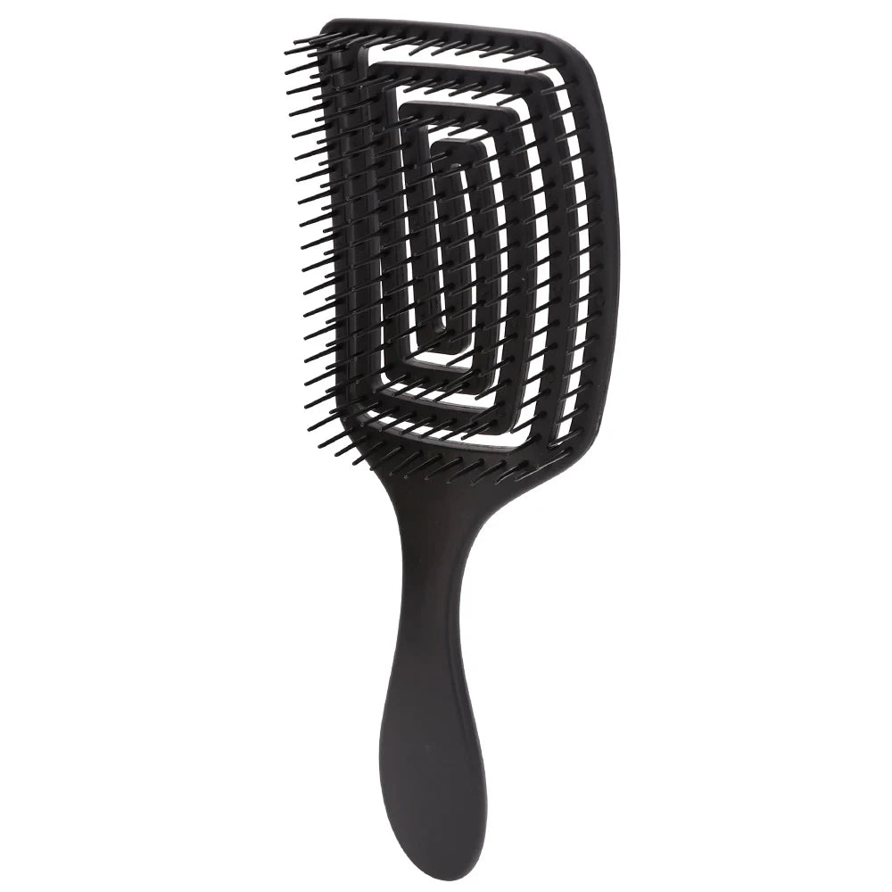 Detangling Hair Brush, Curved Vented Boar and Nylon Bristle