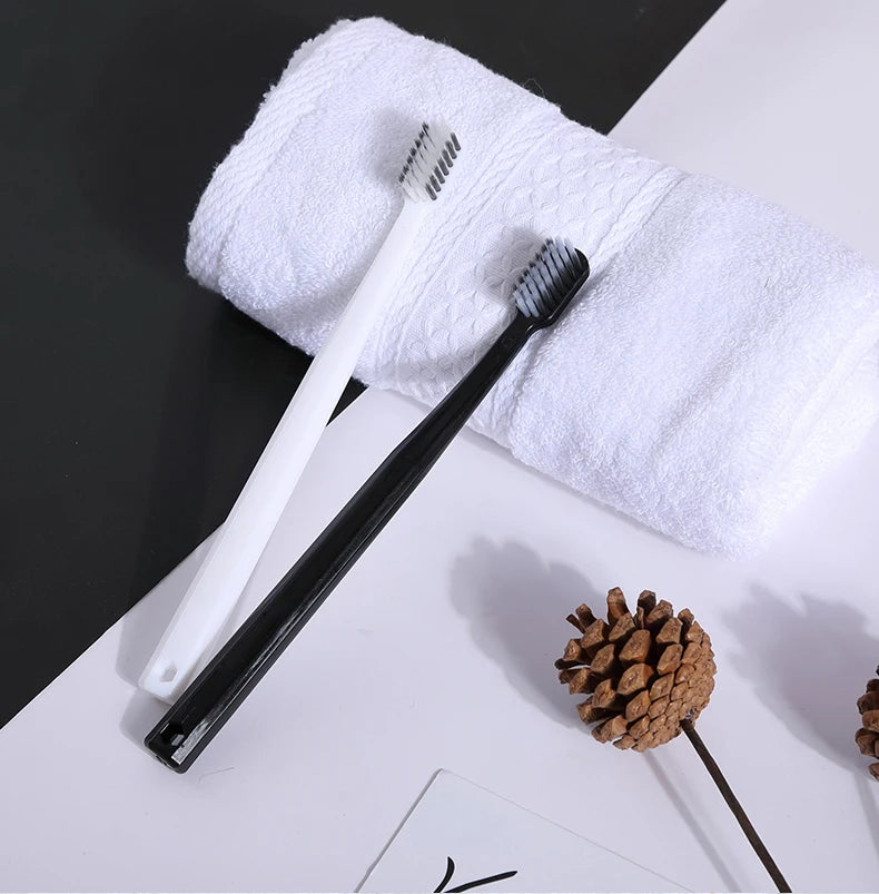Bamboo Charcoal Soft Toothbrush Set, 10 Pack