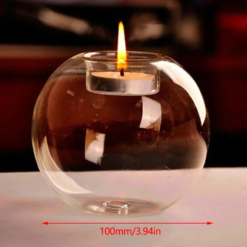 Round Clear Glass Tealight Candle Holder