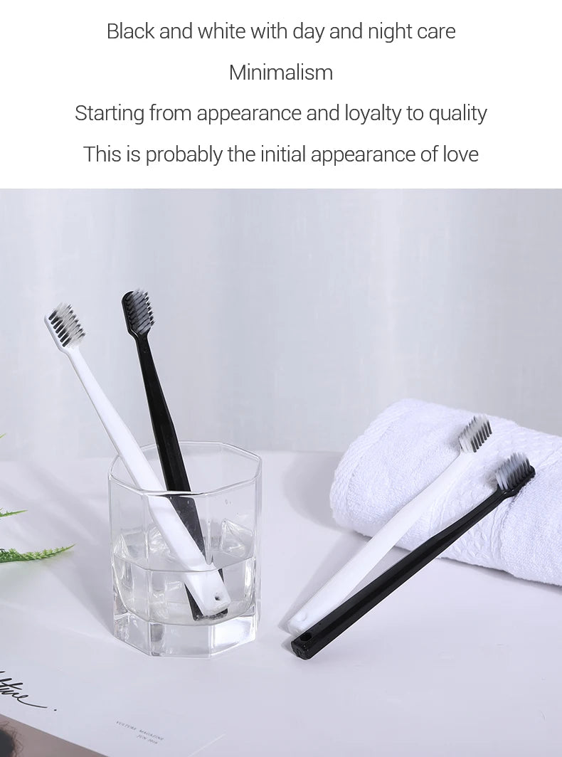 Bamboo Charcoal Soft Toothbrush Set, 10 Pack